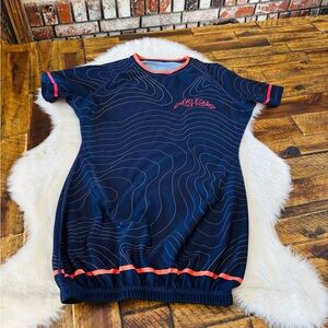 Navy and Red Women's Short Sleeve Tee